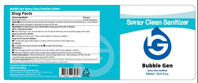 Bubble Gen Spray Clean Sanitizer 500ml (500 mL)